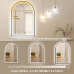 LED vonios veidrodis 60x90 cm su priekiniu/galiniu apšvietimu, atminties funkcija – Paveikslėlis 5