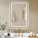 LED vonios veidrodis 90x60 cm su reguliuojamu apšvietimu ir nuo rasojimo – Paveikslėlis 2