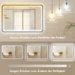 LED vonios veidrodis 90x60 cm su reguliuojamu apšvietimu ir nuo rasojimo – Paveikslėlis 5