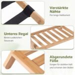 Lagaminų stovai bambukiniai dviejų dalių su papildoma lentyna (Natūrali) – Paveikslėlis 4