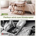 Lagaminų stovai bambukiniai dviejų dalių su papildoma lentyna (Natūrali) – Paveikslėlis 5