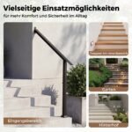 Laiptų turėklas metalinis reguliuojamas 4 pakopoms (Juoda) – Paveikslėlis 3