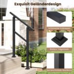 Laiptų turėklų komplektas 2 vnt. reguliuojamo kampo 70 cm (Juoda) – Paveikslėlis 5