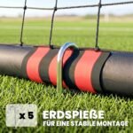 Lauko futbolo vartai 180x120 cm su paminkštinimu ir žemės inkarais – Paveikslėlis 6