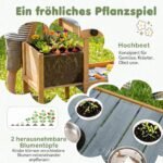 Lauko medinė virtuvėlė vaikams su vandens sistema ir daigynu (Mėlyna) – Paveikslėlis 5