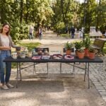 Lauko stalas sulankstomas didelis su rankena (Juoda) – Paveikslėlis 3