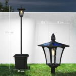 Lauko šviestuvas su gėlių vazonu, saulės energija, 160 cm aukščio – Paveikslėlis 3