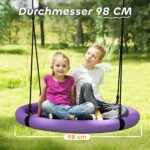 Lauko tinklelinės apvalios sūpuoklės vaikams, reguliuojamo aukščio, 150 kg – Paveikslėlis 5