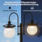 Lauko žibintas su saulės energija, integruotu vazonu ir reguliuojamu aukščiu – Paveikslėlis 5