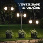 Lauko žibintas su saulės energija, integruotu vazonu ir reguliuojamu aukščiu – Paveikslėlis 7