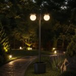 Lauko žibintas su saulės energija, integruotu vazonu ir reguliuojamu aukščiu – Paveikslėlis 8