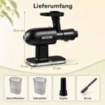 Lėtaeigė sulčiaspaudė su šalto spaudimo technologija ir didele išeiga (Juoda) – Paveikslėlis 2