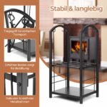Malkinė metalinė su 5 dalių židinio įrankių komplektu (Juoda) – Paveikslėlis 4