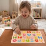 Medinė abėcėlės dėlionė su rankenėlėmis raštingumui ugdyti – Paveikslėlis 2