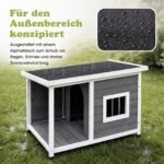 Medinė šuns būda su dengta veranda (Pilka) – Paveikslėlis 4