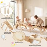 Medinis laipiojimo rinkinys 3-in-1 Montessori vaikams (Natūrali) – Paveikslėlis 4