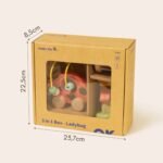 Medinis lavinamasis rinkinys 3in1: boružėlė, ritinėlis, kaladėlės – Paveikslėlis 7