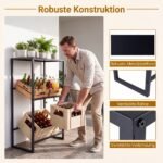 Metalinė gėrimų dėžių lentyna su reguliuojamu pakreipimu ir papildomais skyriais (Juoda) – Paveikslėlis 4