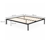 Metalinė lova 135x190 cm su grotelėmis, juoda ir minimalistinė – Paveikslėlis 10