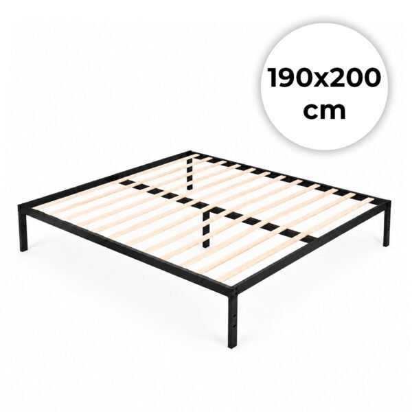 Metalinė lova 190x200 cm su medinėmis grotelėmis