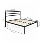 Metalinė lova su grotelėmis ir galvūgaliu juoda 135x190 cm – Paveikslėlis 10