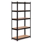 Metalinės sandėliavimo lentynos su 5 reguliuojamomis MDF lentynomis 180x90x40 cm – Paveikslėlis 5