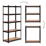 Metalinės sandėliavimo lentynos su 5 reguliuojamomis MDF lentynomis 180x90x40 cm – Paveikslėlis 9