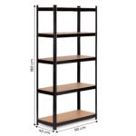 Metalinės sandėliavimo lentynos su 5 reguliuojamomis MDF lentynomis 180x90x40 cm – Paveikslėlis 10