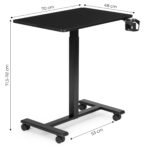 Mobilus biuro stalas su aukščio reguliavimu ir ratukais 70x48 cm – Paveikslėlis 10