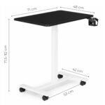 Mobilus stalas su reguliuojamu aukščiu ir juodu 71x48 cm stalviršiu – Paveikslėlis 10