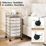 Mobilus universalus stalčių vežimėlis su 6 skyriais (Balta) – Paveikslėlis 4