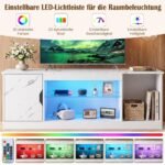 Moderni TV spintelė televizoriui iki 65 colių su LED apšvietimu (Balta) – Paveikslėlis 3