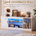 Moderni TV spintelė televizoriui iki 65 colių su LED apšvietimu (Balta) – Paveikslėlis 5