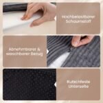 Modulinė grindų sofa patogi su pufu ir pagalvėmis (Pilka) – Paveikslėlis 4