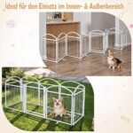 Modulinis šunų aptvaras su 8 elementais ir varteliais (Balta) – Paveikslėlis 3