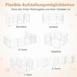 Modulinis šunų aptvaras su 8 elementais ir varteliais (Balta) – Paveikslėlis 4