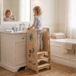 Montessori mokymosi bokštelis reguliuojamo aukščio 4 viename (Natūrali) – Paveikslėlis 3