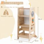 Montessori mokymosi bokštelis reguliuojamo aukščio 4 viename (Natūrali) – Paveikslėlis 5
