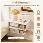 Naktinis staliukas pakabinamas sieninis su atviromis lentynomis (Balta) – Paveikslėlis 5