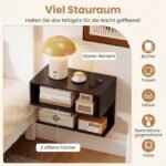 Naktinis staliukas pakabinamas su dviem atvirais skyriais (Juoda) – Paveikslėlis 4