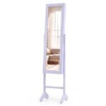 Pastatoma papuošalų spintelė su viso ūgio veidrodžiu (Violetinė)