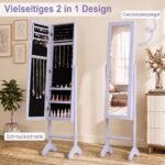 Pastatoma papuošalų spintelė su viso ūgio veidrodžiu (Violetinė) – Paveikslėlis 3