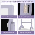 Pastatoma papuošalų spintelė su viso ūgio veidrodžiu (Violetinė) – Paveikslėlis 4