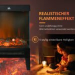 Pastatomas elektrinis židinys su 2000W šildymu, LED 3D efektu ir termostatu – Paveikslėlis 4