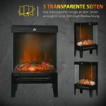 Pastatomas elektrinis židinys su 2000W šildymu, LED 3D efektu ir termostatu – Paveikslėlis 5