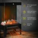 Pastatomas elektrinis židinys su 2000W šildymu, LED 3D efektu ir termostatu – Paveikslėlis 6
