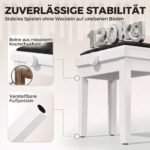Pianino suoliukas reguliuojamo aukščio su paminkštinta aksomine sėdyne – Paveikslėlis 5