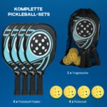 Piklobolo rinkinys su 4 raketėmis, 4 kamuoliukais ir krepšiu, lengvas ir patvarus – Paveikslėlis 6