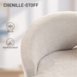 Poilsio krėslas su Chenille apmušalu, pakreiptu atlošu ir tvirtomis plieninėmis kojomis – Paveikslėlis 5