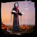 Pripučiamas Helovino skeletas su LED apšvietimu 310 cm aukščio – Paveikslėlis 3